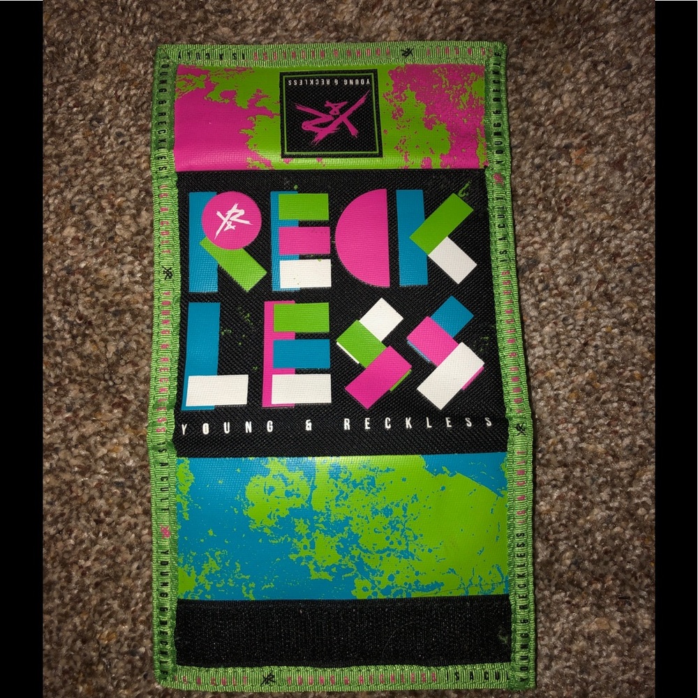 Young & reckless splatter paint neon wallet!
